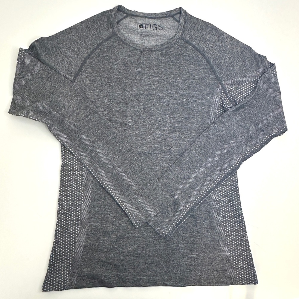 Figs Charcoal Heather Long Sleeve Top